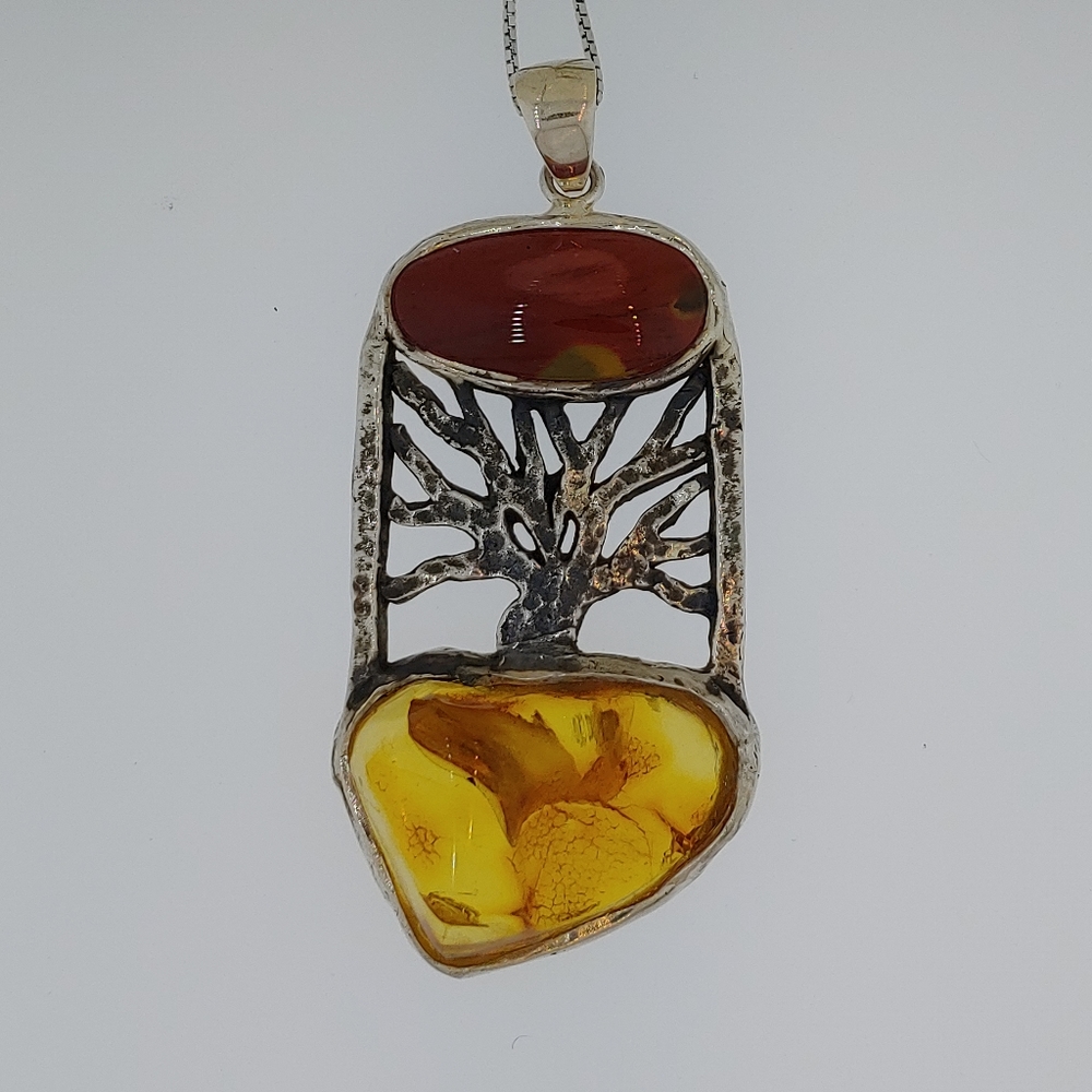 Sterling Silver One of a Kind Amber Necklace